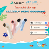  Quạt Cầm Tay AECOOLY Aero (2000mAh, 8H, 4 Speed Settings, LED Digital Display, 15000RPM) 
