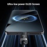  Cáp Sạc Nhanh Thu Gọn Từ Tính C to C CUKTECH 6 240W (OLED Display, 6A, PD3.1/Mi Turbro, Supports CarWith/CarPlay/HiCar, 1.5m) 