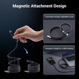  Cáp Sạc Nhanh Thu Gọn Từ Tính C to C CUKTECH 6 240W (OLED Display, 6A, PD3.1/Mi Turbro, Supports CarWith/CarPlay/HiCar, 1.5m) 