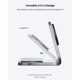  Đế Sạc Không Dây Để Bàn 2-in-1 AUKEY MagFusion L Pro LC-MC212 25W (Qi2.2, Strong magnetic attraction) 