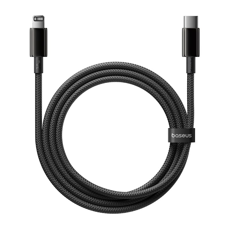 Cáp sạc Baseus Tungsten Gold Air Fast Charging Data Cable USB-C to iP 30W 2m Cluster Black