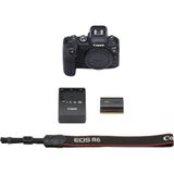  Máy ảnh Canon EOS R6 (CMOS full-frame 20MP, DIGIC X, 10 bit, 4K60p & FHD 120p, ISO 100 – 102400, Dual Pixel CMOS AF II, Animal Detection AF, Sensor-Shift) 