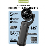  Quạt Cầm Tay AECOOLY AirGimbal Pro PF04s (4500mAh, 19H, Display Screen, 11m/s, 15000RPM, 220° Adjustable, 5-Speed Turbo Wind) 