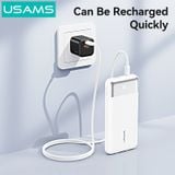  Pin Dự Phòng Kèm Cáp USB-C + Lightning USAMS CD281 10000mAh 22.5W (1*Type-C + 1*USB-A port, Digital LED Display) 