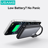  Pin Dự Phòng Bán Thể Rắn Kèm Cáp Type-C USAMS CD284 PB102 10000mAh 22.5W (1*Type-C + 1*USB-A port, Digital Display) 