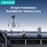  Giá Đỡ Điện Thoại Hút Chân Không Ô Tô Từ Tính + Để Bàn USAMS ZJ087 (360° Rotation, 360° Foldable, 3-Axis folding, N52 Strong magnetic adsorption) 