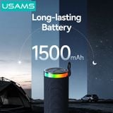  Loa Di Động Không Dây USAMS YX018 10W (Bluetooth v5.4, 4H, 1500mAh, RGB Ambient Lighting 360°, Omni-directional Sound, With BT, TF Card & USB playback, TWS) 