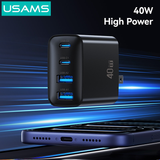  Củ Sạc Nhanh USAMS CC331/CC330 40W (2*Type-C + 2*USB-A port) 