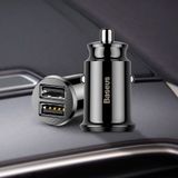  Bộ tẩu sạc đa năng dùng cho xe hơi Baseus Grain Mini (5V, 3.1A Fast Charge, 2 cổng USB Car Charger) 