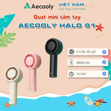  Quạt Cầm Tay AECOOLY Halo 01 (6000rpm, 5 Speed Settings, 16H, 3000mAh, 40 dB Low Noise) 