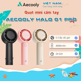  Quạt Cầm Tay AECOOLY Halo 01 Pro (6000rpm, 5 Speed Settings, 24H, 4500mAh, 40 dB Low Noise) 