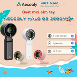  Quạt mini Cầm Tay AECOOLY Halo 02 3600mAh (7000rpm, 16.5H, 5-Speed Level Adjustment, Dual Air Channels) 
