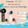  Quạt Cầm Tay AECOOLY Halo 02 5000mAh (7000rpm, 22H, 5-Speed Level Adjustment, Dual Air Channels, Ultra-High Wind Power, Foldable and placed on the desktop, Versatile Handheld/Desktop/Hanging Usage) 