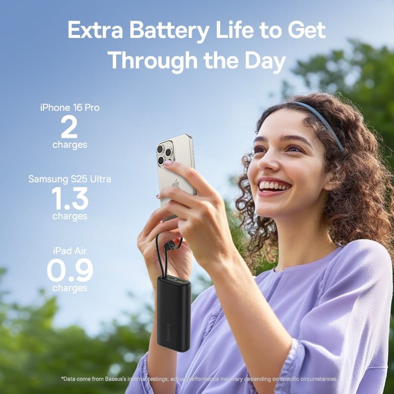 Pin Dự Phòng Baseus EnerFill FC41 10000mAh 67W (Digital Display, with Dual Built-in USB-C Cables, 1*Type-C + 1*USB-A port) 
