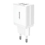  Củ sạc USAMS CC T24 2.1A Dual-USB Portable Travel Wall Charger 
