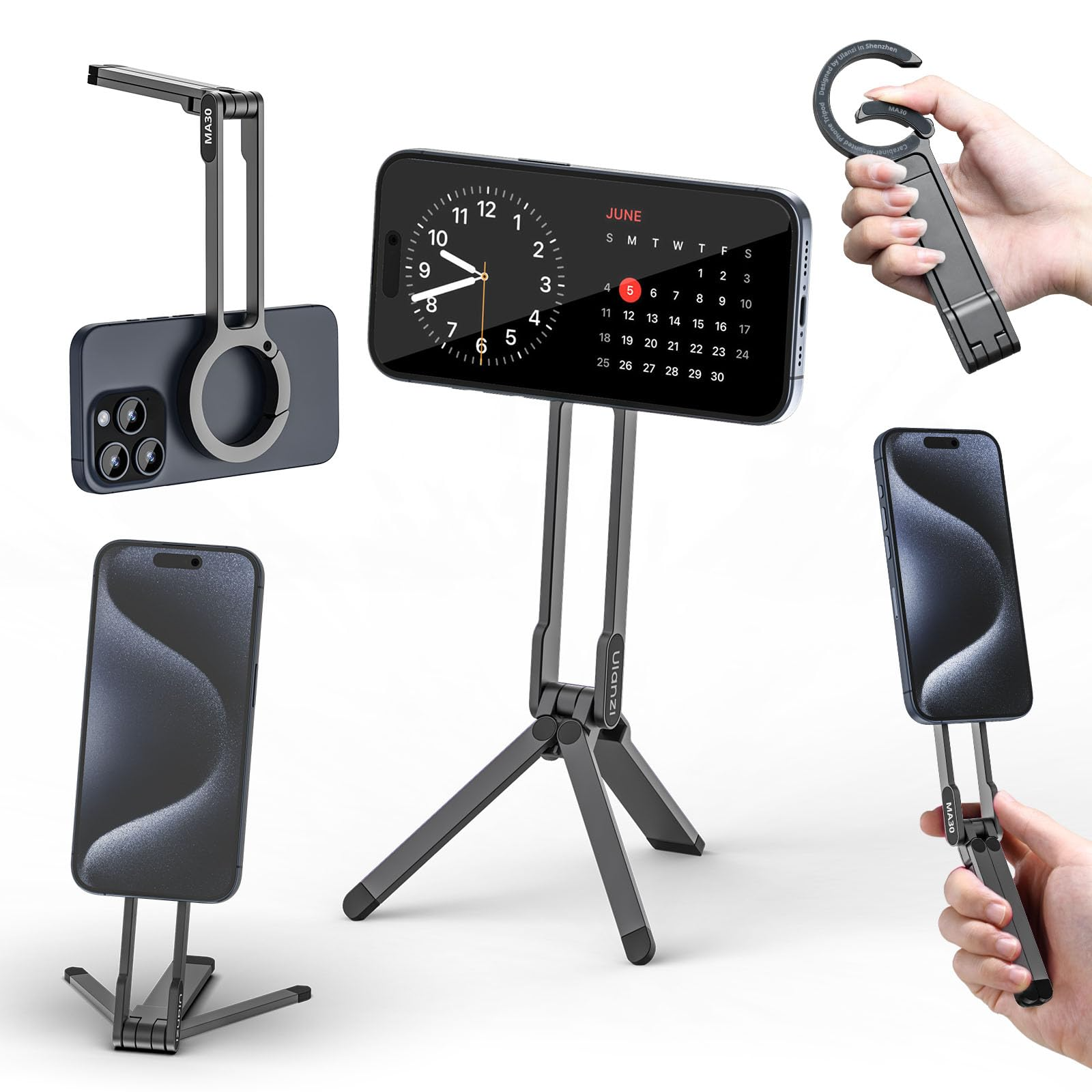Tripod Magsafe Mini xếp gọn cho điện thoại Ulanzi MA30 Carabiner-Mounted Phone Tripod Horizontal Vertical Dual-sided Magnetic Phone Holder for Vlog Online Live Streaming - GRAY Tripod Magsafe Mini xếp gọn cho điện thoại Ulanzi MA30 Carabiner-Mounted Phone Tripod Horizontal Vertical Dual-sided Magnetic Phone Holder for Vlog Online Live Streaming - GRAY