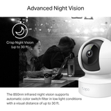  Camera Wi-Fi An Ninh Gia Đình Quay Quét TAPO C212 (360° Horizontal + 114° Vertical, Up to 512 GB MicroSD storage + TAPO Care, Motion Tracking, Customizable Privacy Mode, Works with Alexa/Google Home) 