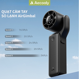  Quạt Cầm Tay AECOOLY AirGimbal (3500mAh, 17H, Display Screen, 11m/s, 15000RPM, 220° Adjustable, 5-Speed Turbo Wind) 