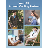  Quạt Cầm Tay AECOOLY AirGimbal (3500mAh, 17H, Display Screen, 11m/s, 15000RPM, 220° Adjustable, 5-Speed Turbo Wind) 