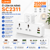  Ổ Cắm Điện Đa Năng Gắn Tường 5-in-1 LDNIO SE2311 2500W (2*AC Universal Outlets, 1*Type-C + 2*USB-A port, With NIGHT-LAMP) 