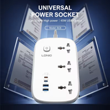  Ổ Cắm Điện Đa Năng 7-in-1 LDNIO SC6 3250W (3*AC Universal Outlets, 2*Type-C + 2*USB-A port, PD45W) 