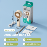  Quạt Cầm Tay AECOOLY Halo 03 5W (2000mAh, 10.5H, 6000RPM, 5 Adjustable Speeds, 6m/s, Digital Display) 