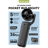 Quạt Cầm Tay AECOOLY AirGimbal (3500mAh, 17H, Display Screen, 11m/s, 15000RPM, 220° Adjustable, 5-Speed Turbo Wind) 