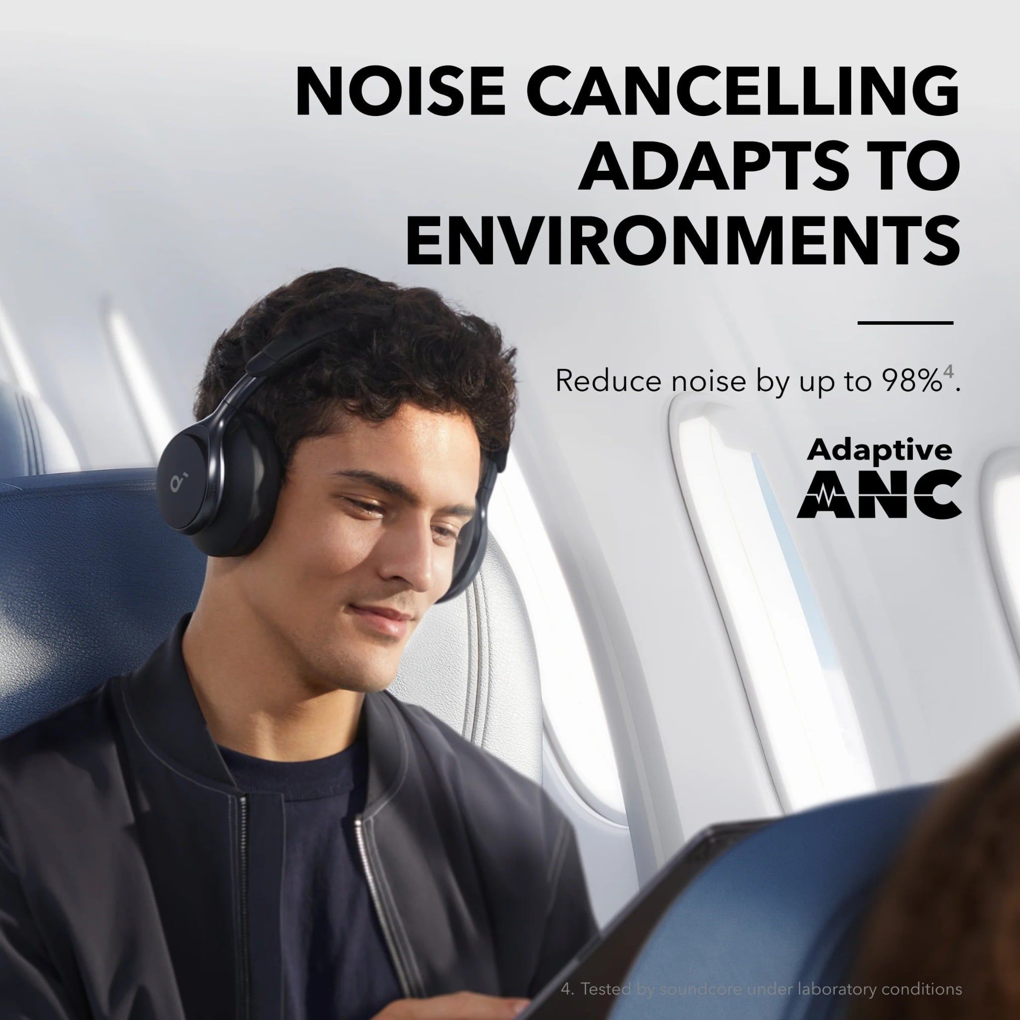  Tai Nghe Chụp Tai Không Dây SOUNDCORE Space One (Bluetooth v5.3, 55H, Hi-Res Audio, Adaptive ANC, Multipoint Connection, Support App, AI 3 Mic) 