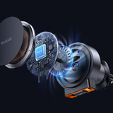  Đế Giữ Điện Thoại Từ Tính Kiêm Sạc Không Dây MCDODO CH-009 (Air Outlet/Dashboard, Qi2 15W Wireless Charging, 360° Rotation, With 1m Type-C input built-in cable) 