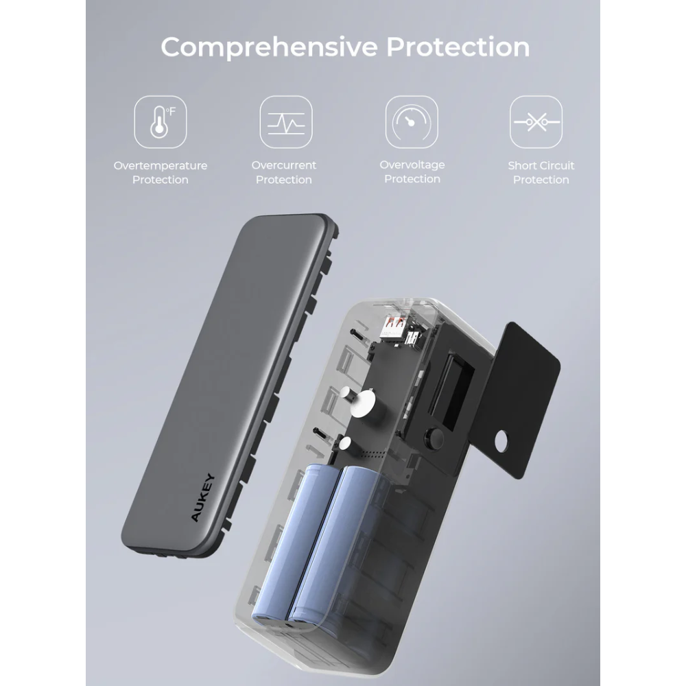  Pin Dự Phòng AUKEY PB-Y63 Spark Mega 27600mAh 140W (2*Type-C + 1*USB-A Port, Digital Display) 