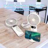  Quạt Cầm Tay Mini GOOJODOQ 1200mAh (6 cấp độ gió, Gập 90 độ, Màn hình LED hiển thị, Kèm đế giữ điện thoại) 