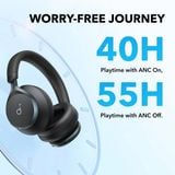  Tai Nghe Chụp Tai Không Dây SOUNDCORE Space One (Bluetooth v5.3, 55H, Hi-Res Audio, Adaptive ANC, Multipoint Connection, Support App, AI 3 Mic) 