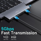  HUB Mở Rộng Đa Năng 7‑in‑2 MOKIN MOMUC2206 (2*Type‑C to 1*HDMI4K@60Hz + 1*Type-C Thunderbolt 3 40Gbps / PD100W / 5K@60Hz + 3*USB 3.0 + 1*SD/TF) 