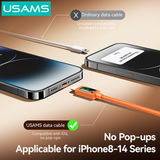 Cáp Sạc Nhanh C to Lightning USAMS SJ774 U92 30W (1.2m, With Light, 480Mbps) 