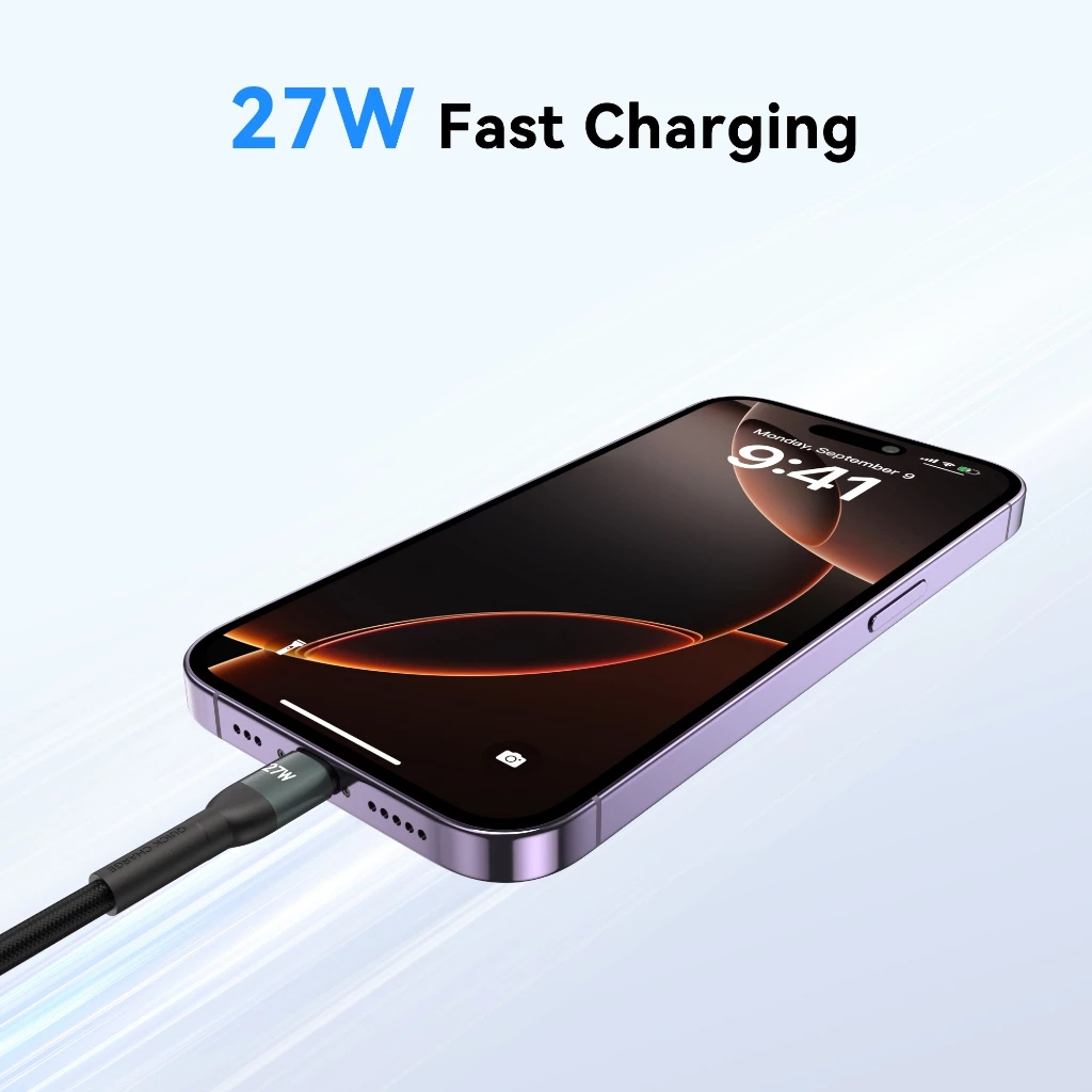  Cáp Sạc Nhanh C to Lightning MOKIN MOCL0210/MOCL0220 27W (MFi certified, 1m/2m, 480Mbps) 