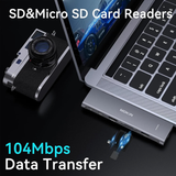  HUB Mở Rộng Đa Năng 7‑in‑2 MOKIN MOMUC2206 (2*Type‑C to 1*HDMI4K@60Hz + 1*Type-C Thunderbolt 3 40Gbps / PD100W / 5K@60Hz + 3*USB 3.0 + 1*SD/TF) 