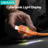  Cáp Sạc Nhanh C to Lightning USAMS SJ776 U93 30W (1.2m, Cyberpunk Light Effect, 480Mbps) 