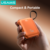  Pin Dự Phòng USAMS CD261 10000mAh 35W (With Built-in Type-C + Lighting cable, Digital Display, 3C Certification) 