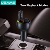  Tẩu Sạc Cho Ô Tô USAMS CC328 30W (1*Type-C + 1*USB-A port, Bluetooth v5.2, RGB Ambient Lighting, 2 Playback Modes​) 