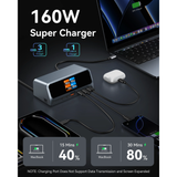  Trạm Sạc Đa Năng 11-in-1 MOKIN PU1102 (Smart LCD Display, 1*USB2.0 + 1*1Gbps Ethernet + 1*20Gbps/100W PD HOST + 2*4K@60Hz HDMI + 2*Type-C 10Gbps + 1*USB-A 10Gbps + 2*Type-C Charger + 1*USB-A Charger) 