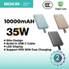  Pin Dự Phòng MOKIN MOPB0603 10000mAh 35W (CCC / 3C Certification, Digital Display, 1*USB-C + 1*USB-A port, Built-in Type-C cable) 