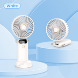  Quạt Cầm Tay Mini GOOJODOQ 1200mAh (6 cấp độ gió, Gập 90 độ, Màn hình LED hiển thị, Kèm đế giữ điện thoại) 