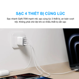  Củ Sạc Nhanh ANKER A121C 70W (3*Type-C + 1*USB-A Port, ActiveShield™ 2.0) 