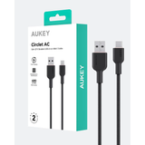  Cáp Sạc Nhanh USB to Type-C AUKEY CB-DAC03/CB-DAC04 15W (1m/1.8m, 480Mbps) 