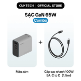  Củ Sạc Nhanh CUKTECH A15C 65W (2*Type-C + 1*USB-A port, with 1.5m C to C 5A cable) 