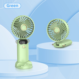  Quạt Cầm Tay Mini GOOJODOQ 1200mAh (6 cấp độ gió, Gập 90 độ, Màn hình LED hiển thị, Kèm đế giữ điện thoại) 