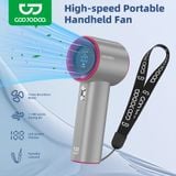  Quạt Mini Cầm Tay GOOJODOQ GFS001 High-Speed Handheld Fan (4000mAh, 10H, 9m/s, 16000RPM, 100 Fan Speeds Adjustment, Digital LED Display & Dynamic Light Strip, <25dB) 