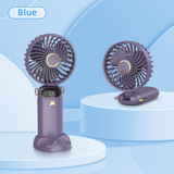  Quạt Cầm Tay Mini GOOJODOQ 1200mAh (6 cấp độ gió, Gập 90 độ, Màn hình LED hiển thị, Kèm đế giữ điện thoại) 