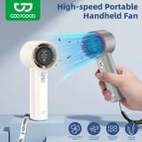  Quạt Mini Cầm Tay GOOJODOQ GFS001 High-Speed Handheld Fan (4000mAh, 10H, 9m/s, 16000RPM, 100 Fan Speeds Adjustment, Digital LED Display & Dynamic Light Strip, <25dB) 