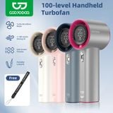  Quạt Mini Cầm Tay GOOJODOQ GFS001 High-Speed Handheld Fan (4000mAh, 10H, 9m/s, 16000RPM, 100 Fan Speeds Adjustment, Digital LED Display & Dynamic Light Strip, <25dB) 